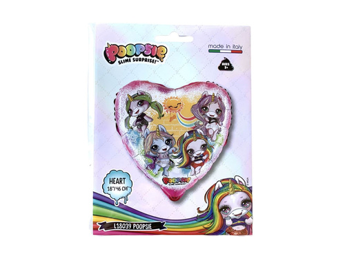 Balon de folie cu inima Poopsie - 46 cm - 1 buc