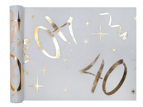 Suport de masă imprimat pentru decorarea celei de-a 40-a aniversări - 30 cm x 5 m - 1 buc.
