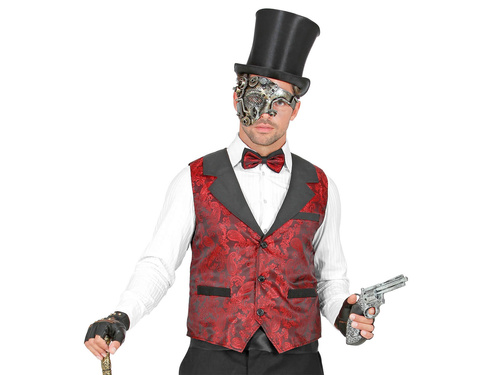 Vestă vintage burgundy jacquard - 1 buc.