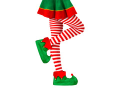 Colanți de elf cu dungi roșii și albe