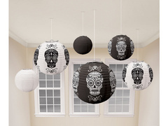 Lanterne cu craniu mexican pentru Halloween - 6 buc.