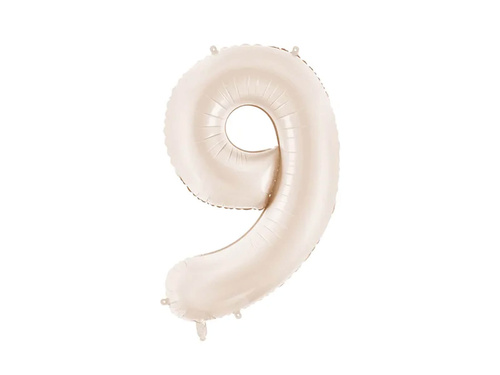 Balon folie bej deschis număr 9 - 86 cm - 1 buc.