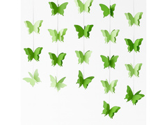 Decorațiune suspendată Fluturi verzi - 3 m - 1 buc.