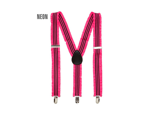 Bretele roz neon cu volane