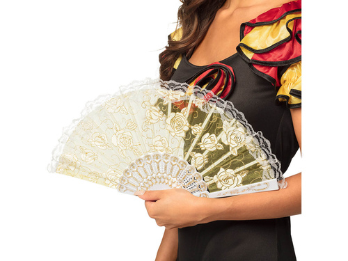 Evantai cu trandafiri aurii - 1 buc.