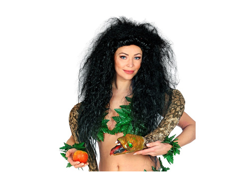 Peruca neagră frisé mărită