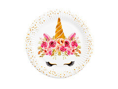 Farfurii aniversare unicorn - 18 cm - 6 buc.