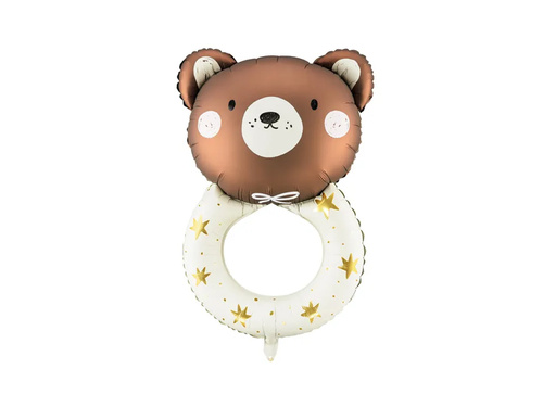 Balon de folie cu ursuleț de pluș Rattle - 45 x 67 cm - 1 buc.
