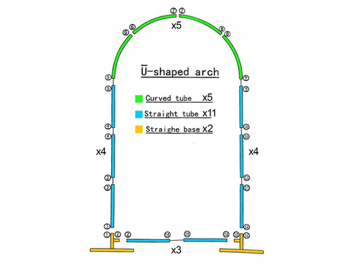 Cadru arc balon auriu - 120 x 220 cm - 1 buc.