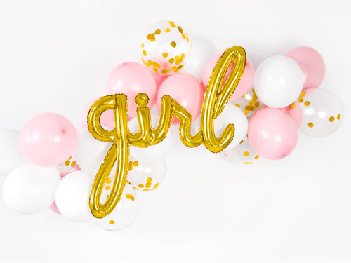 Balon din folie inscripție aur Fată - 77 x 70 cm