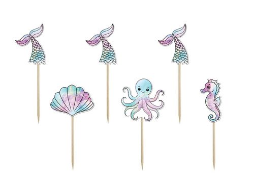 Piese de tort Mermaid - 6 buc.