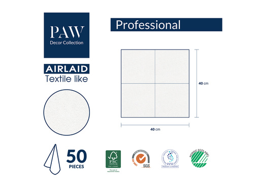 Șervețele pentru Prima Împărtășanie cu model pește și frunze – 40 cm – 50 de bucăți.