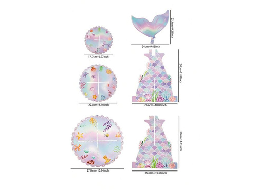 Mermaid cupcake tinsel stand - 1 buc.