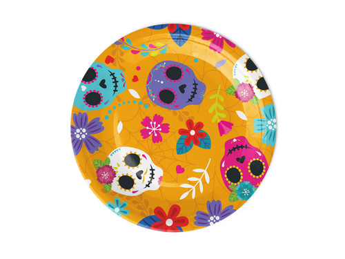 Farfurii de Halloween Mexican Skull - 18 cm - 6 buc.