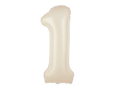 Balon din folie crem numărul 1 - 100 cm - 1 buc.