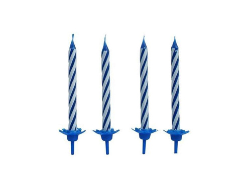 Lumânări aniversare - albastru - 24 buc.