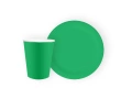 Veselă verde de unică folosință - 24 de bucăți.