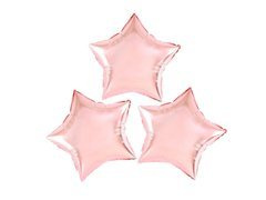 Baloane din folie Stars roz auriu - 23 cm - 3 buc.