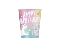 Cupe aniversare Unicorn - 266 ml - 8 buc.