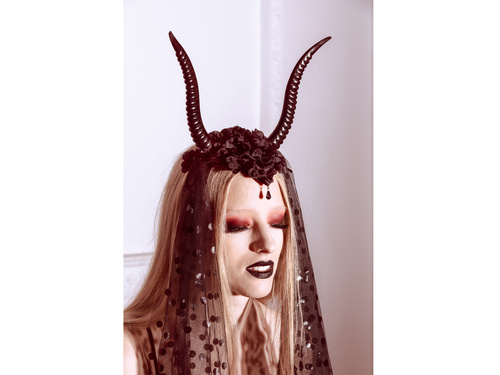 Coarne de diavol negru cu tul - 30x76 cm - 1 buc.