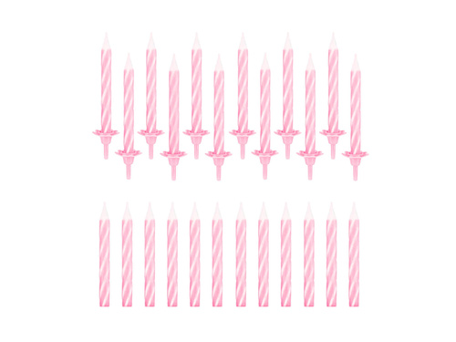 Lumânări aniversare roz - 6 cm - 24 buc.