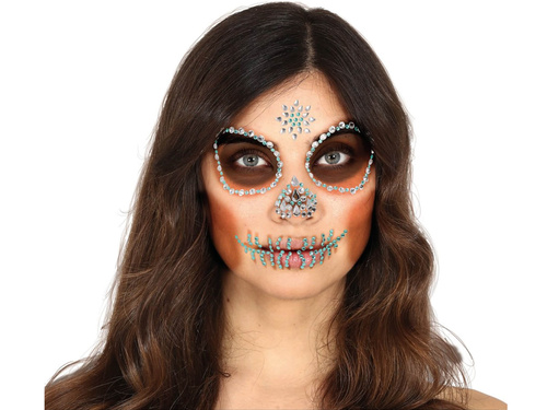 Autocolante față autoadezive Skull verde