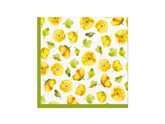 Șervețele cu flori galbene - 33 cm - 20 buc.