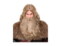 Peruca vikingă cu barbă și mustață