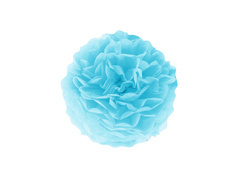 Decorațiuni florale suspendate pom pom - albastru - 25 cm - 1 buc.