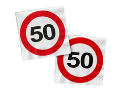 Șervețele cu semnul celei de-a 50-a interdicții - 33 cm - 20 buc.