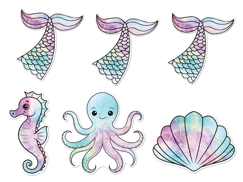 Decorare față-verso Sirenă - 12 buc.