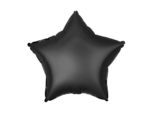 Balon cu stea din folie negru mat - 46 cm - 1 buc.
