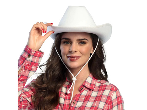 Pălărie albă de cowboy - 1 buc.