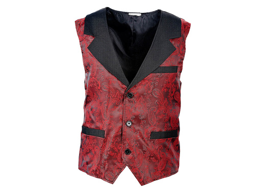 Vestă vintage burgundy jacquard - 1 buc.