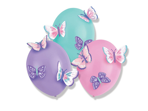 Baloane din latex cu accesorii Fluturi - 35.5 cm - 3 buc.