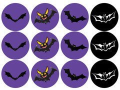Wafers pentru cupcakes brioșe Halloween Bats