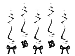 Vârtejuri de decor agățat pentru arcurile petrecerii de 18 ani - 5 buc.