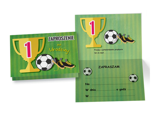 Invitații aniversare fotbal - 5 buc.