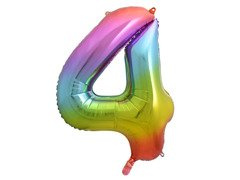 Balon folie curcubeu număr 4 - 85 cm - 1 buc.