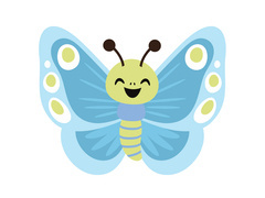 Decorațiune cu două fețe Fluture albastru - 36 x 29 cm