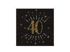 Șervețele strălucitoare pentru a 40-a aniversare - 33 cm - 10 buc.