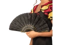 Evantai negru cu decoratiuni aurii - 1 buc.