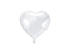 Balon folie Inimă alb - 45 cm - 1 buc.
