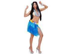 Fustă scurtă hawaiiană albastru - 45 cm - 1 buc.