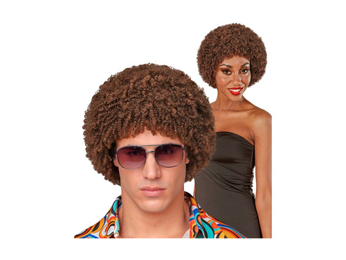 O perucă afro disco maro din anii 1970.