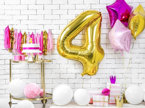 Lumânare numerică cu sclipici - 4 - 1 buc.