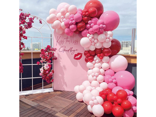 Set de baloane pentru ghirlanda de baloane roz și roșu - 80 buc.