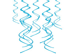 Decorațiuni suspendate spirale albastre - 60 cm - 5 buc.