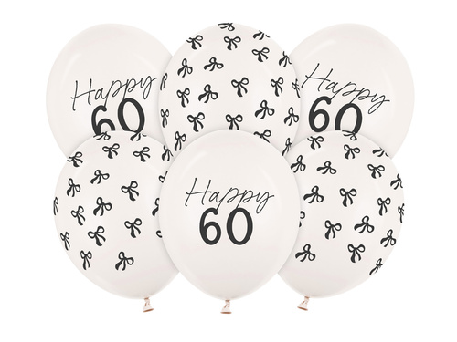 Set de baloane din latex pentru a 60-a aniversare - 30 cm - 6 buc.