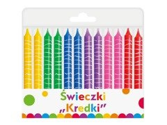 Lumânări multicolore pentru ziua de naștere - 12 buc.